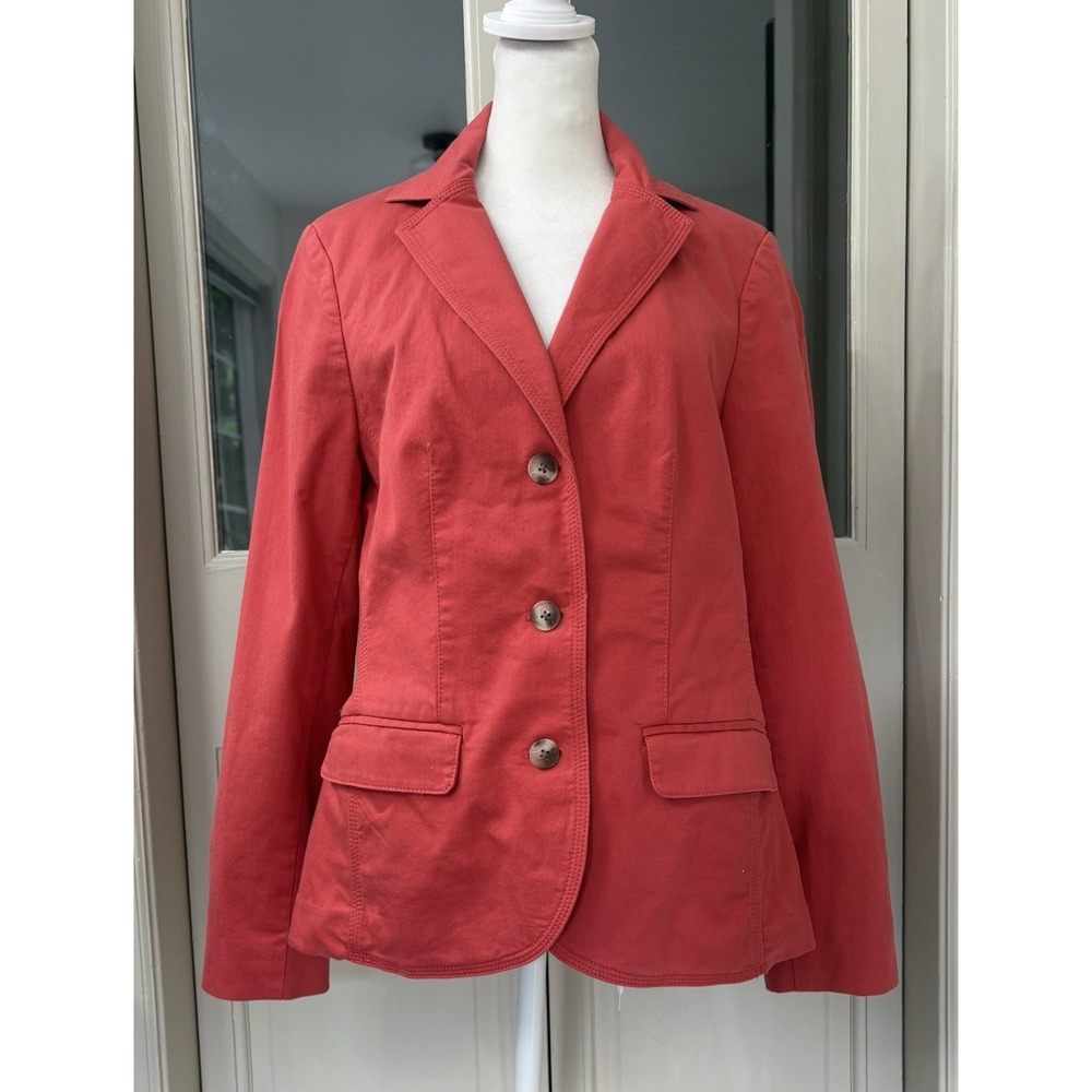 LL Bean 3 Button Stretch Blazer Small Classic Preppy Casual Chic